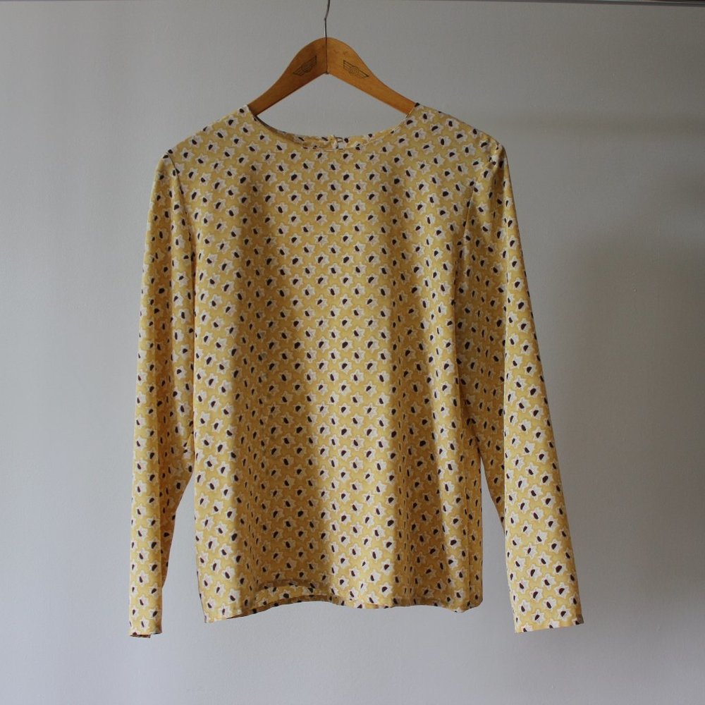 Jaeger Yellow Floral Blouse